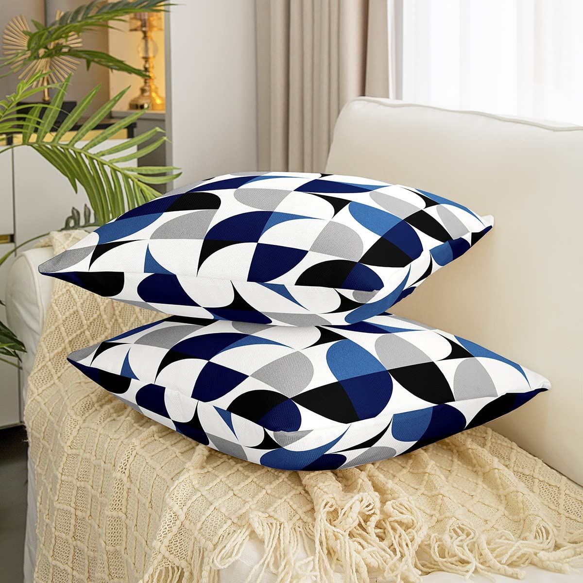 Federa decorativa, piume, viola 40x40cm