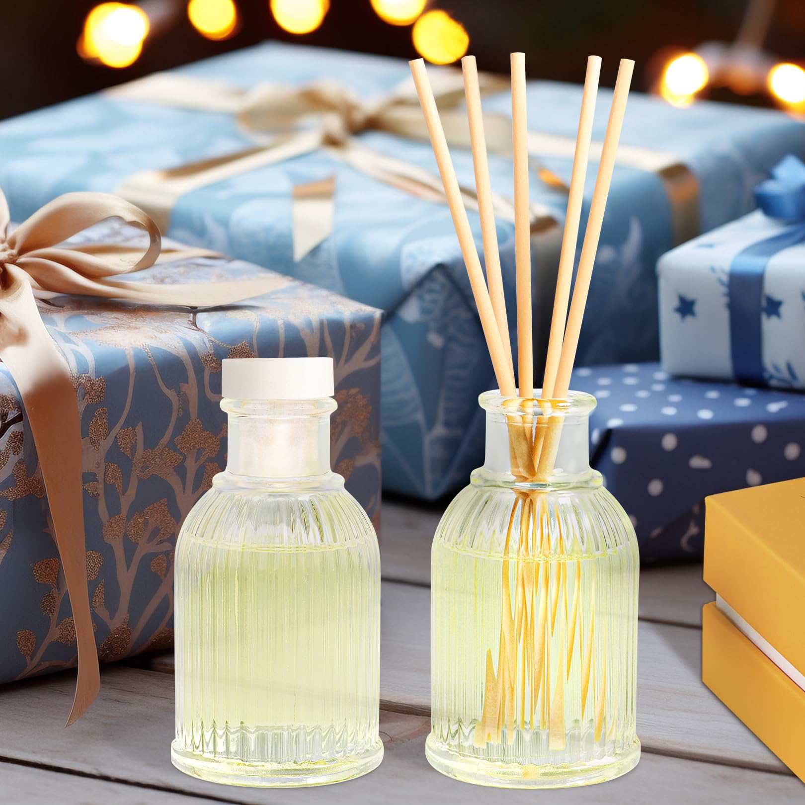 Set di 2 diffusori a bastoncini di Osmanthus, oli essenziali aromatici Kumquat, fragranza ambrata per la casa, con 10 bastoncini, deodorante per aromaterapia, decorazione per stanza da bagno,
