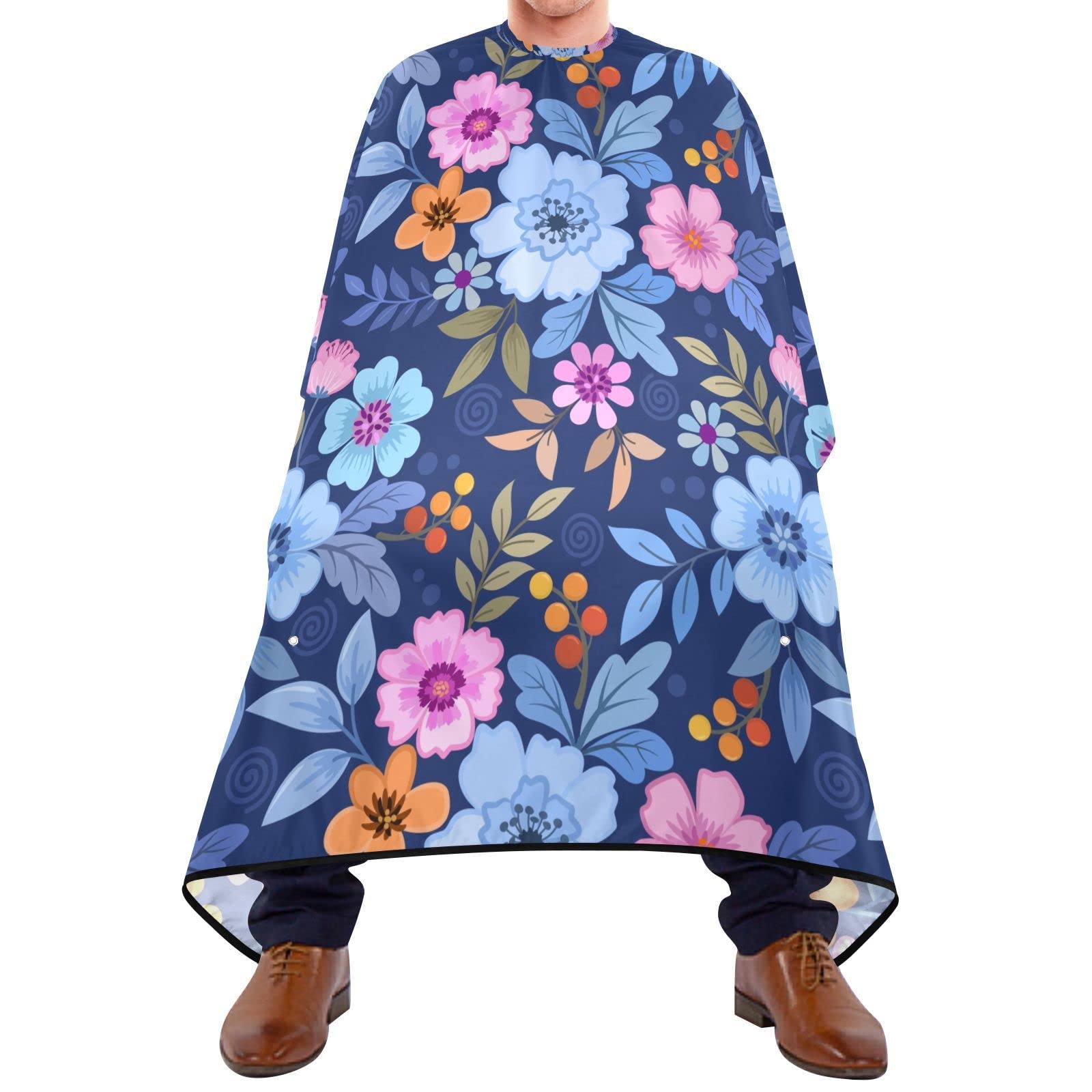 Capa De Peluquería 140x168cm, Lindas Flores De Colores Capa De Corte De Pelo Personalizada Antiestático Capa De Barbero Profesional, Para Barberías, Hogar