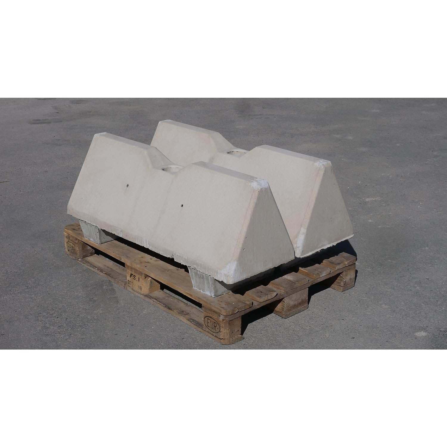kaiserkraft | Beton-Absperrung | LxBxH 1090 x 390 x 465 mm, VE 2 Stk, grau, mit Loch