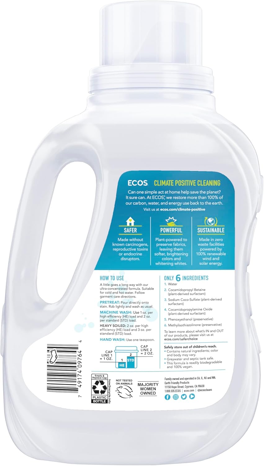 Earth Friendly, Ecos Free &amp; Clear Ultra Liquid, 8/50 Oz by Ear