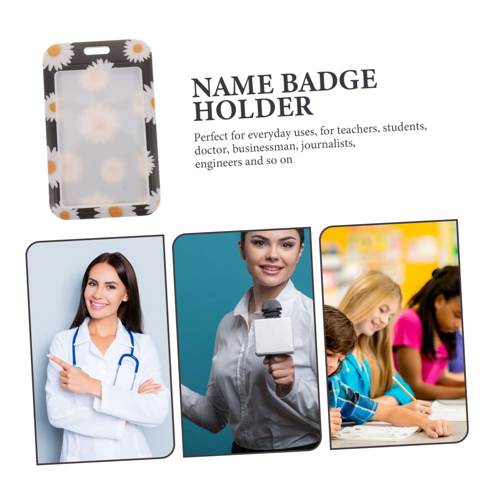 SHINEOFI 5sets Portacarte Id Con Cordino e Finestra Trasparente Per Badge Per Ufficio Scuola e Eventi Design Creativo e Pratico Per Uso Quotidiano