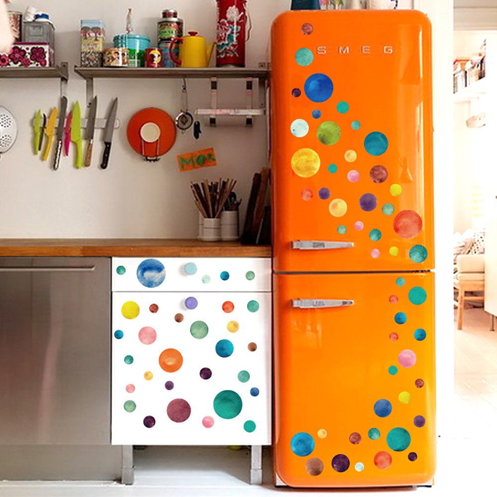 WandSticker4U®- 80x Wandtattoo Punkte Kinderzimmer bunt aquarell I Bunte Punkte Wandsticker Kreise Dots selbstklebend I Wanddeko Kinderzimmer Deko Mädchen Junge Möbel Aufkleber Kinder