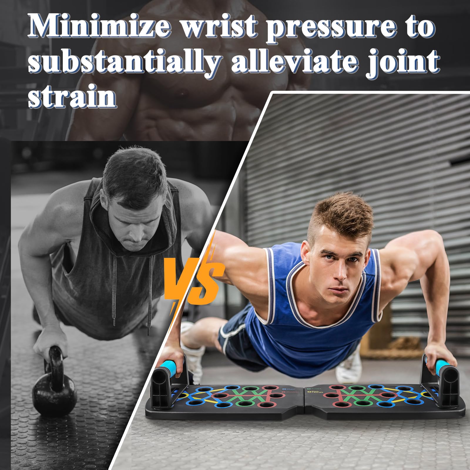 Tavola per Flessioni, Push Up Board, Tavola Flessioni Multifunzionale, Attrezzi Palestra Casa, Allenamento a Casa