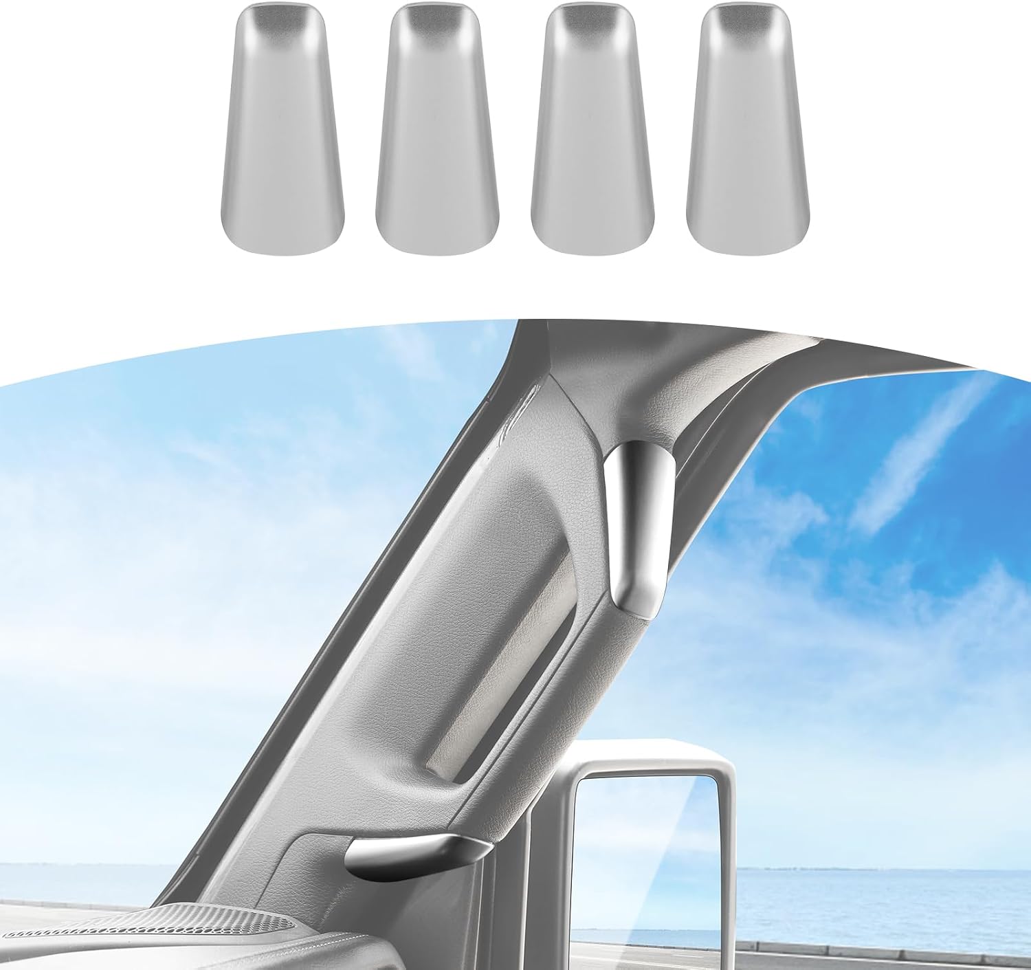 RT-TCZ for Jeep JL A Pillar Grab Handles Cover Trim White for Jeep Wrangler JL JLU Gladiator JT 2018-2023 White Interior Accessories 4pcs