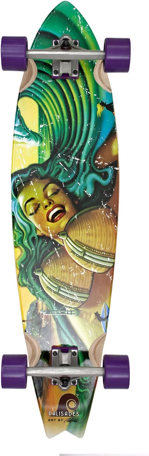 Palisades Longboards San Onofre Complete Skateboard, 9.25 x 40-Inch