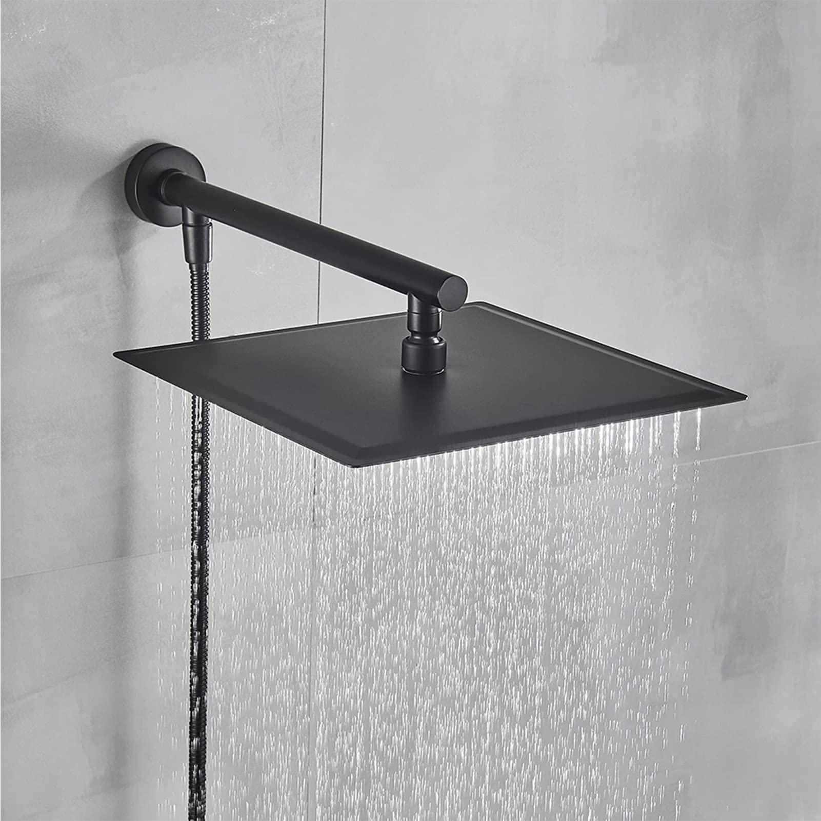 Duschset Für Die Wandmontage, Regenduschkopf Für Das Badezimmer, Duschzubehör Für Das Badezimmer,Schwarz,8in