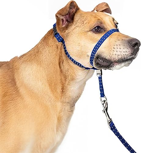 Collar para la cabeza para perros, acolchado extra suave, reflectante, sin tirones, líder suave para perros con correa de nailon duradera, mango