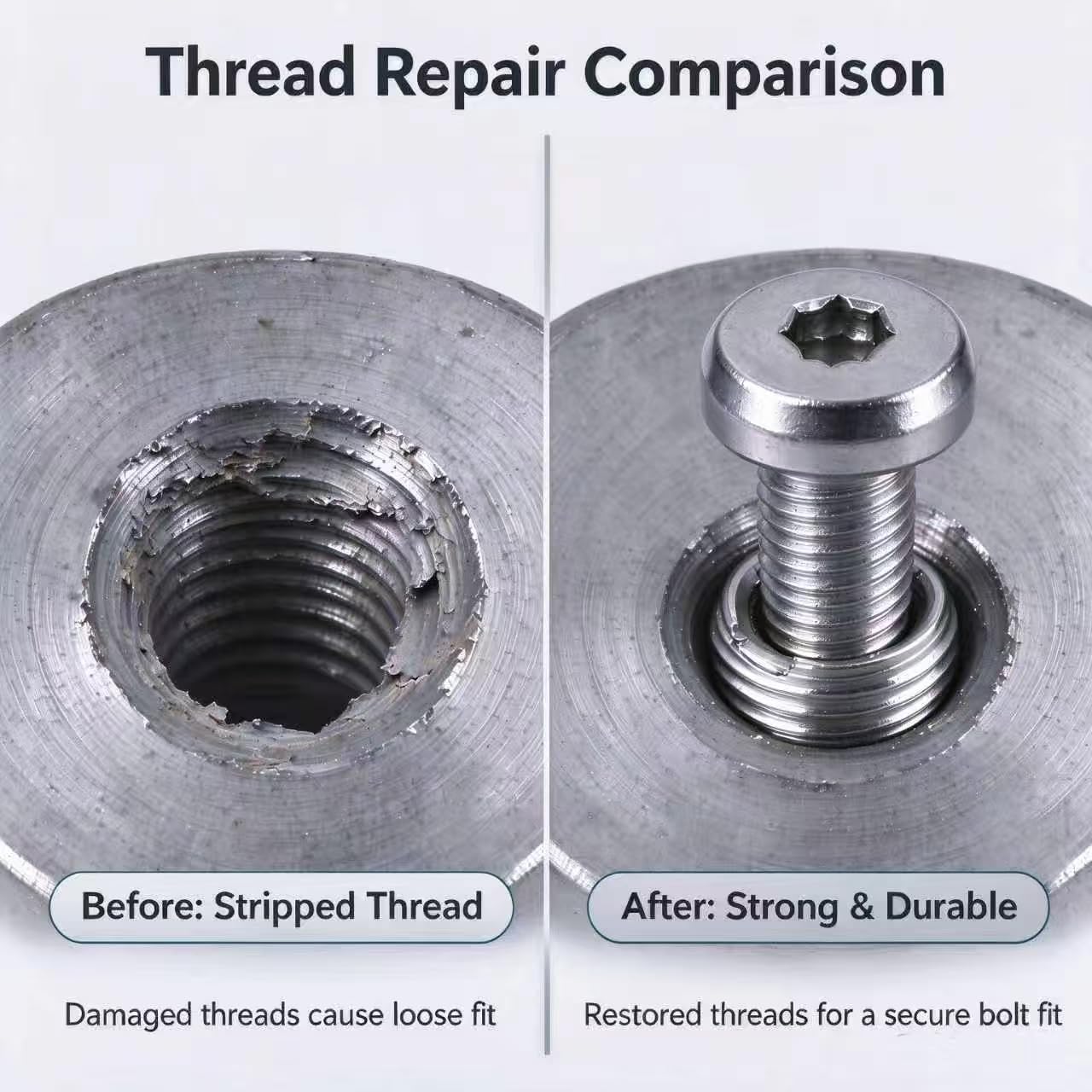 Stainless Steel Thread Repair Inserts - 50 Pcs Kit -9