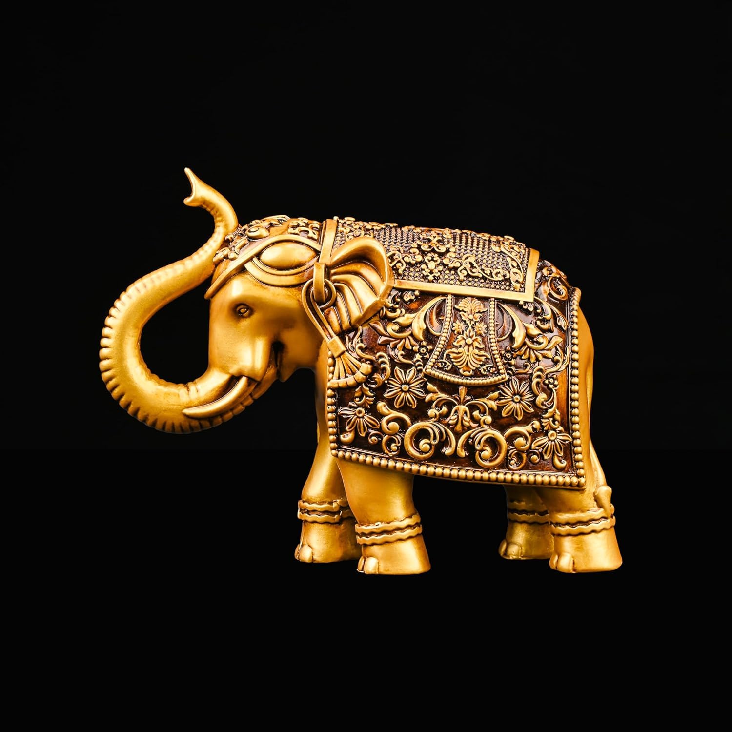Artarium Statua Elefante Resina per Arredamento Soggiorno Casa Ufficio, Statuetta Vero Elefante Portafortuna Decorativo Dimensioni 12 cm (4,9 pollici)