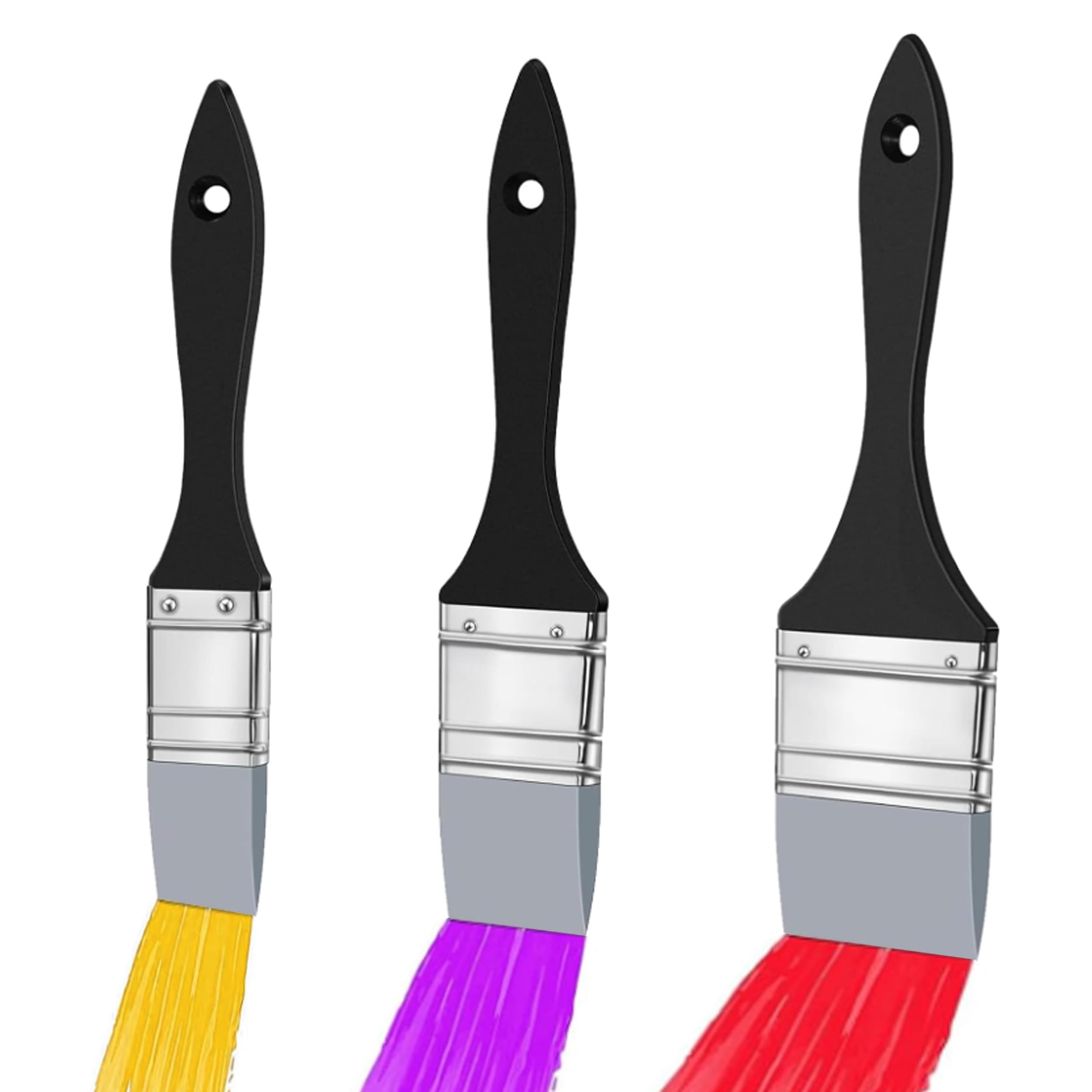 Set Di 3 Pennelli Piatti In Silicone Per Pittura – Bordi Flessibili E Appuntiti, Strumenti Per Acrilico E Acquerello, Facili Da Pulire - 4