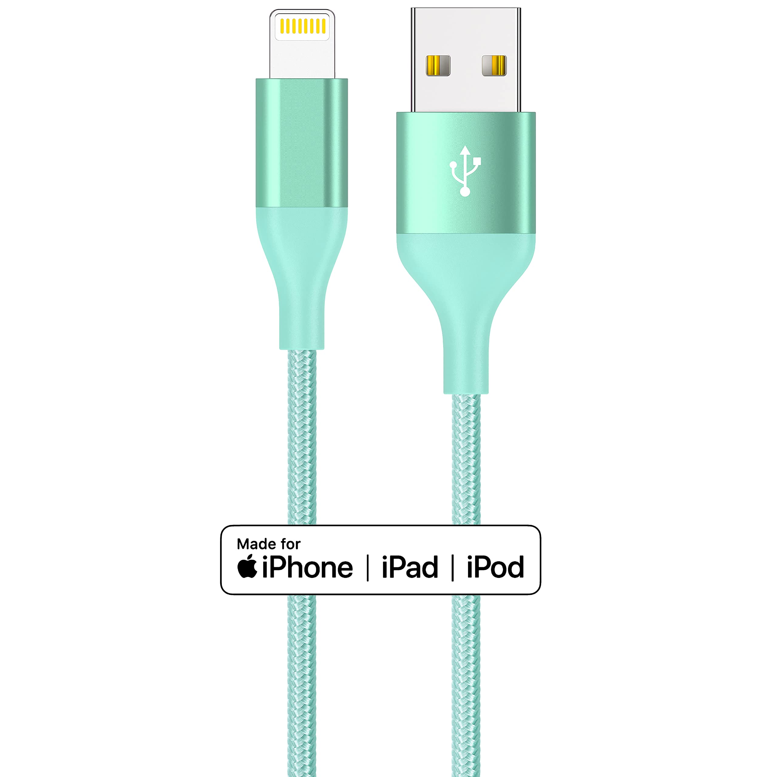 Paquete de 4 cables lightning de 6 pies en 4 colores para carga de iPhone, cable USB de nailon trenzado con certificación MFi para iPhone 13 12 11Pro MAX Xs XR X 8 7 6S 6 Plus SE 5S 5C, iPod y iPad 5