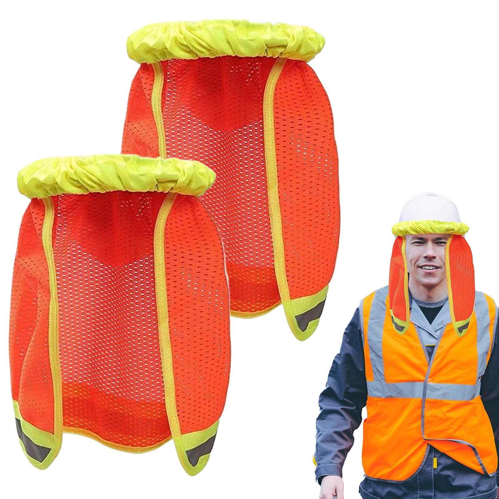 Hard Hat Brim Shade | Hard Hats Neck Sunshade Cover with Reflective Strip - Breathable Helmet Accessories with Reflective Strip Adjustable Neck Cover for Gardening Cycling Outdoor