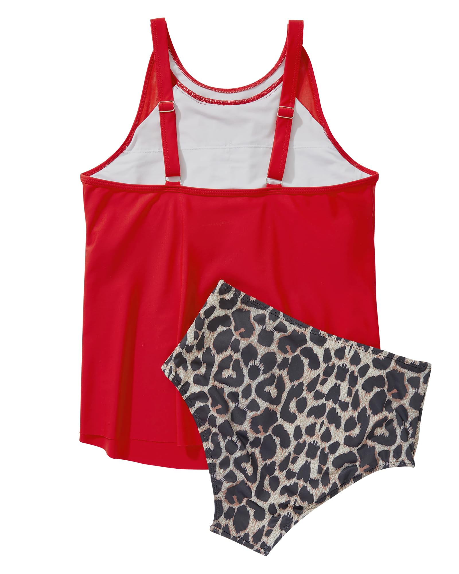 RXRXCOCO Tankini de Malla para Mujer, Cintura Alta, Traje de baño de Dos Piezas