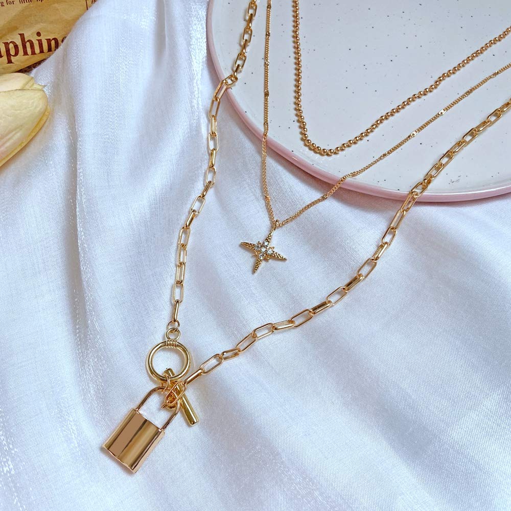 Layered Necklace Set - Gold Plated Jewelry
