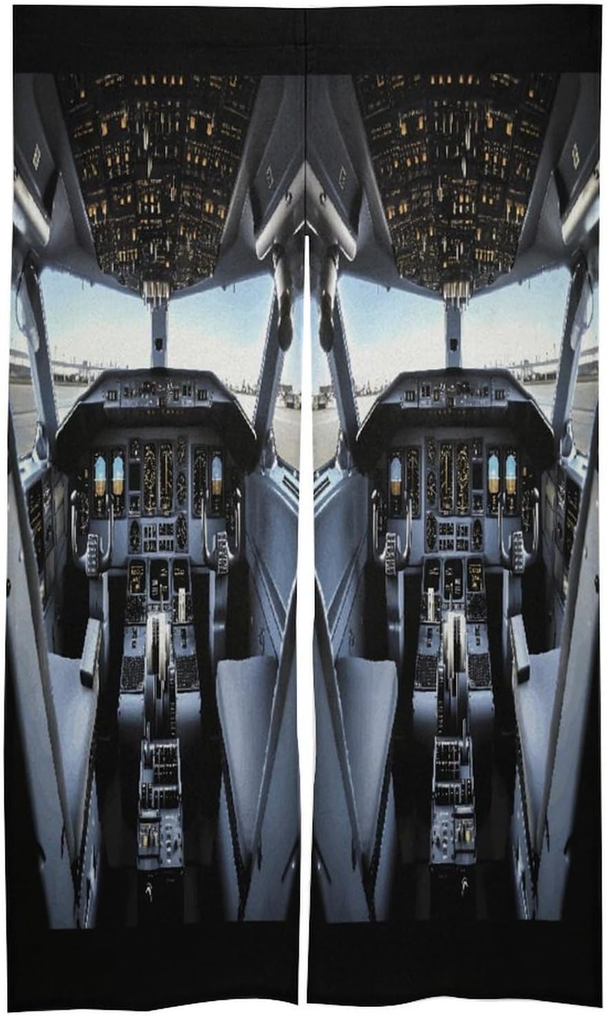 Airplane Cockpit Door Curtain Printed Doorway Noren Japanese Style Doorway Room Divider Curtains for Privacy Partition Divider Kitchen Home Decorations Wall Hanging