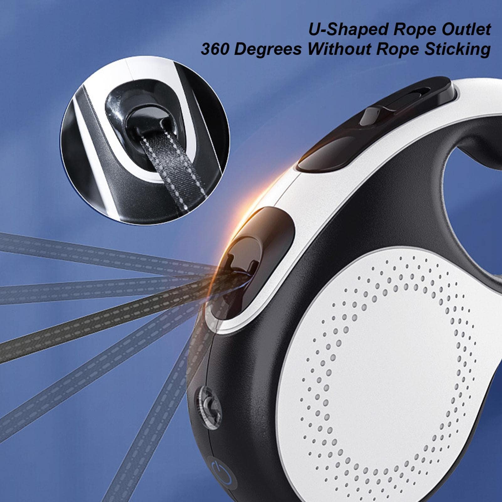 2 Uds Correa Larga para Perros - Correas para perros con luces LED, Línea Cat Puppy de 16 pies - Correa sin enredos de 360 grados Correas para perros de servicio pesado Accesorios para perros Abbto | Línea Cat Puppy de 16 pies - Correa sin enredos de 360