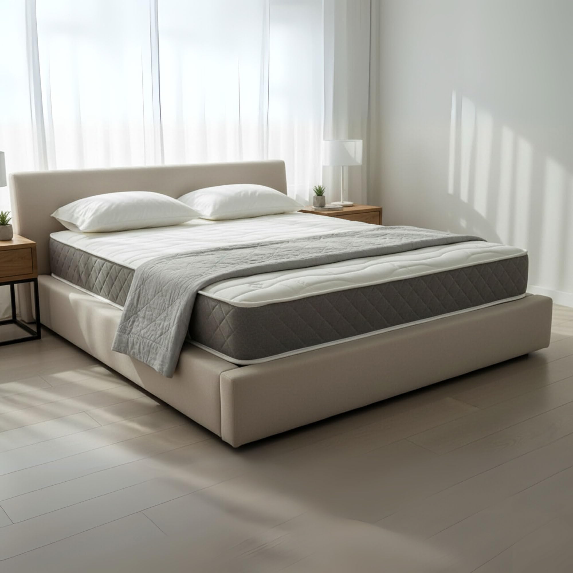 SNUZE Blue Rock Hard Firm Orthopaedic Foam Mattress | Pressure & Back Pain Relief | Hypoallergenic Zip Cover & Backcare Mattress | Breathable & Roll Packed (Small Double-4ft, 5 Inch)