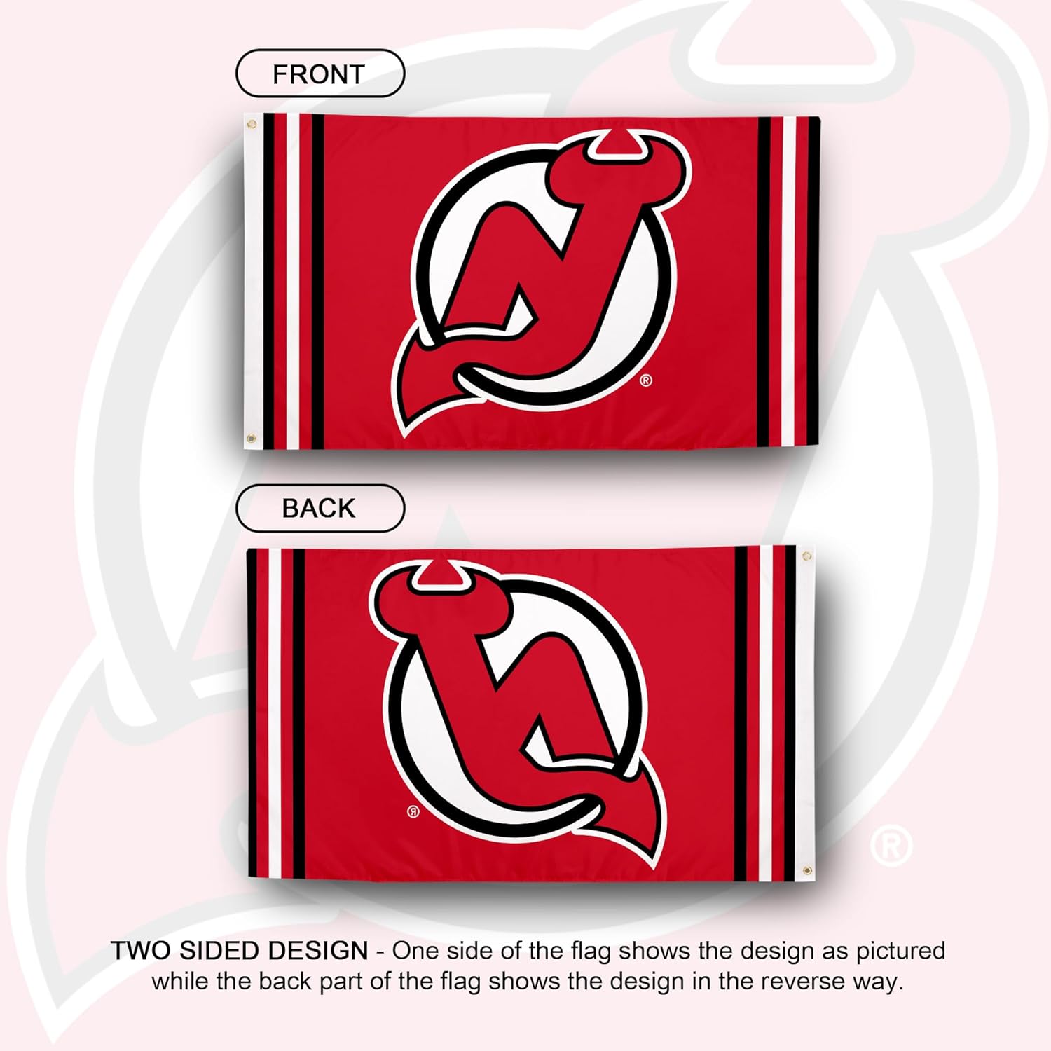 Desert Cactus New Jersey Devils Flag NJ Devils NHL 100% Polyester Indoor Outdoor 3x5 feet National Hockey League Team Flags (Flag A) - Image 2