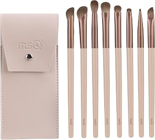 MSQ 8 Piece Eyeshadow Makeup Brush Set Portable Travel Make Up Brush Bag Makeup Pro…
