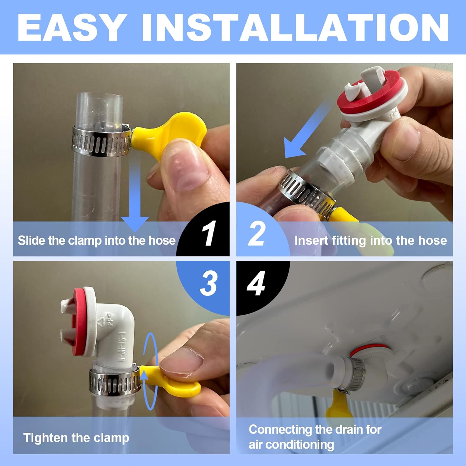 3 Feet Air Conditioner Drain Hose, 3/5 '' Portable AC Drain Hose Connector,2.0MM Thick,Not Easily Deformed,Replacement for Universal Mini-Split AC Unit & Window Air Conditioning Unit