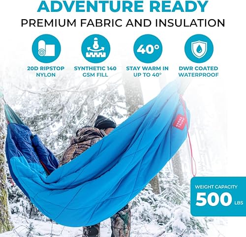 Miniatura 5 de Grand Trunk 360 ThermaQuilt 3-in-1 Hammock Underquilt, Blanket and Sleeping Bag (Blue/Navy Blue)