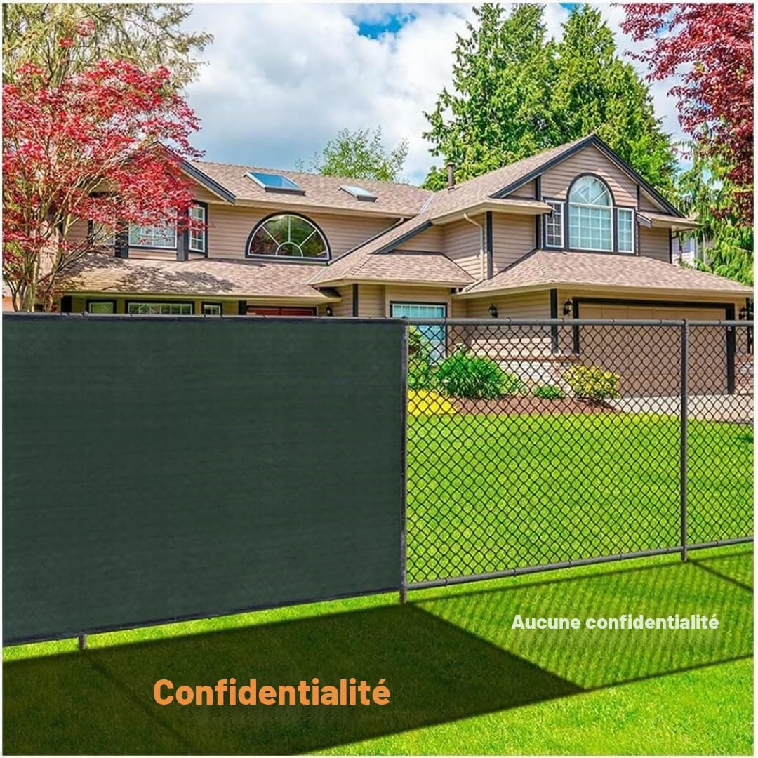 Brise Vue Jardin Vert 2 X 10 Metres +50 Colliers De Serrage Bache De Protection Exterieur pour Cloture De Jardin, Brise Vue Privacy 80%, Brise Vue Balcon Resistant Aux Intemperies