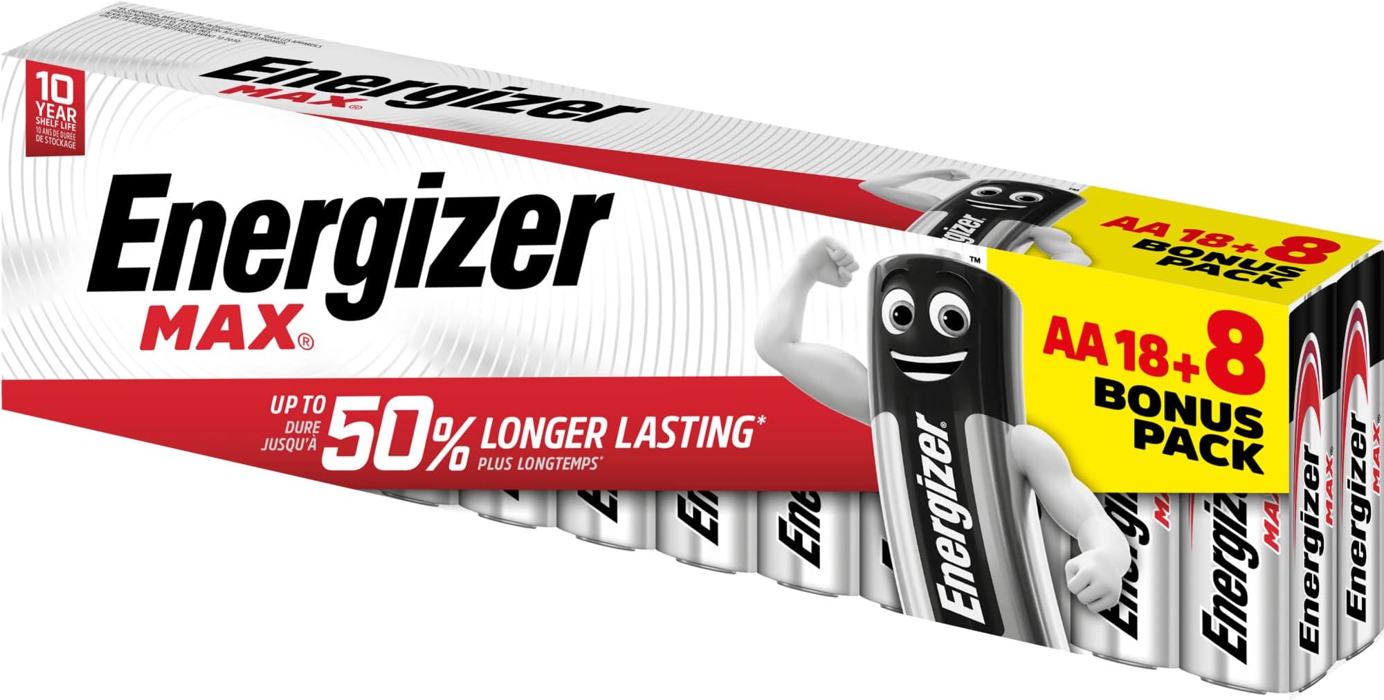 Energizer Alkaline Max – Pack of 18+8 Alkaline MAX AA Batteries