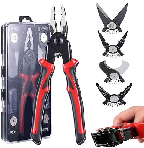 Kit de herramientas multiusos 5 en 1, versátil y resistente, alicates multifuncionales para pelar cables, alicates duraderos de mango de PVC de