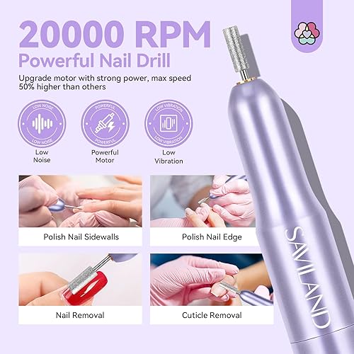 Miniatura 5 de SAVILAND Kit de uñas acrílicas con taladro kit profesional de uñas de salón con todo polvo acrílico y líquido, juego de brochas de uñas, gel