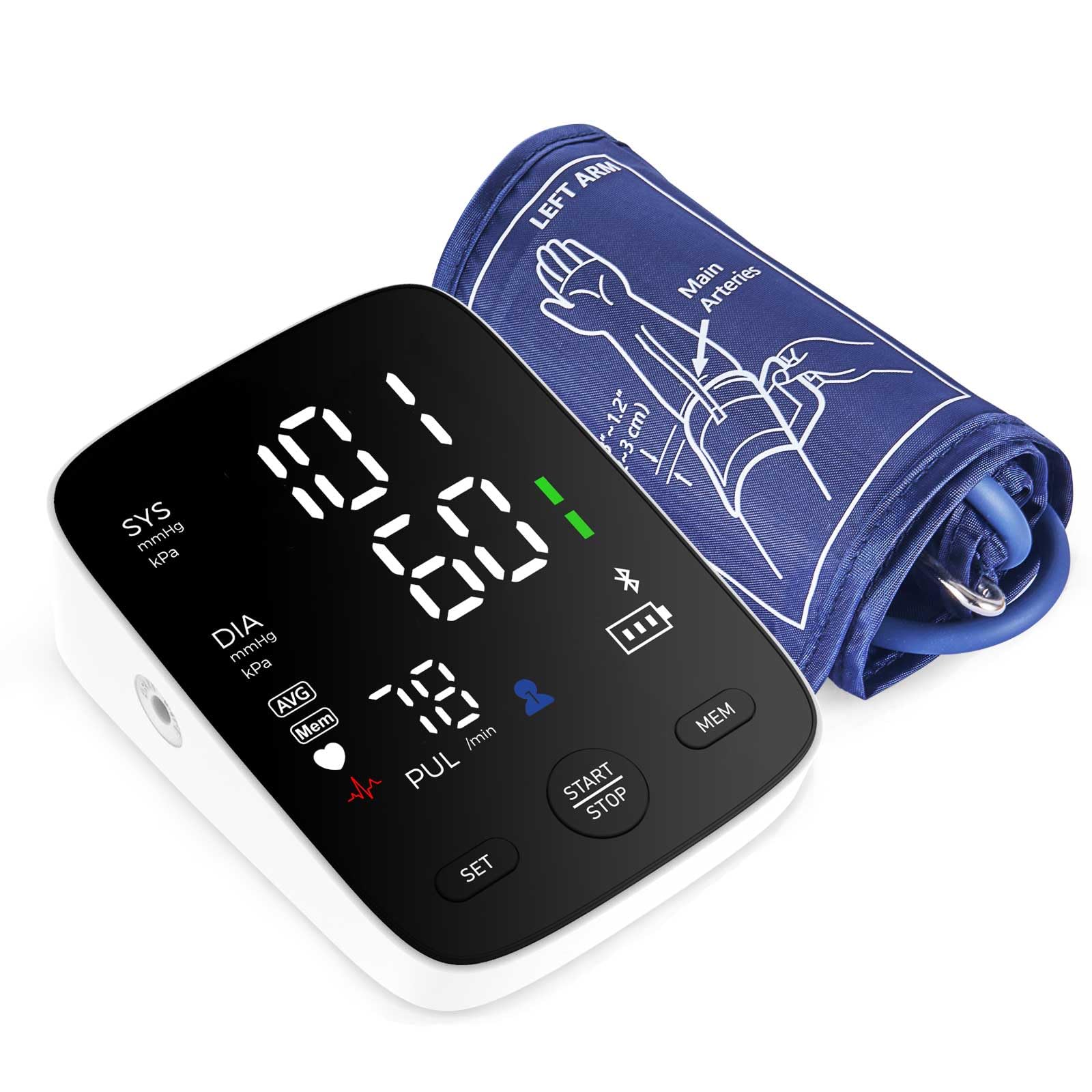 Blood Pressure Monitor Upper Arm for Home Use with 2X120 Reading Memory, Adjustable Arm Cuff 8.7-16.5", Automatic Digital Bp Machine with Large LED Display