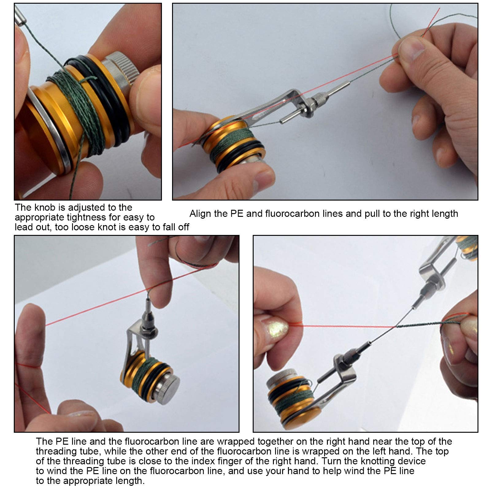 Kit de Anudado de Pesca, Kit de Anudado de Pesca Duradero y Resistente al Desgaste Herramienta de Anudado de Alambre para Ayuda de enrollador de línea