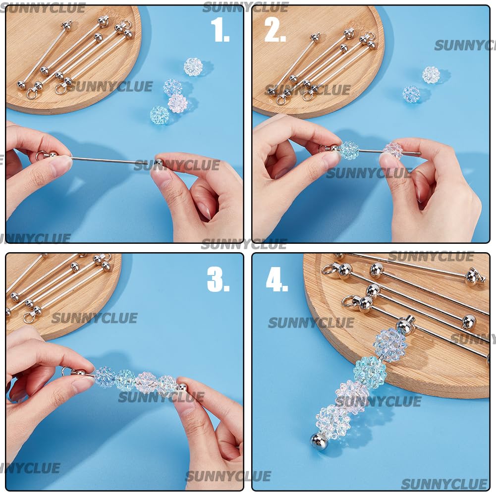 Porte-Clés En Perles SUNNYCLUE - Lot De 20 Barres Métalliques Pour Création Bijoux Et DIY