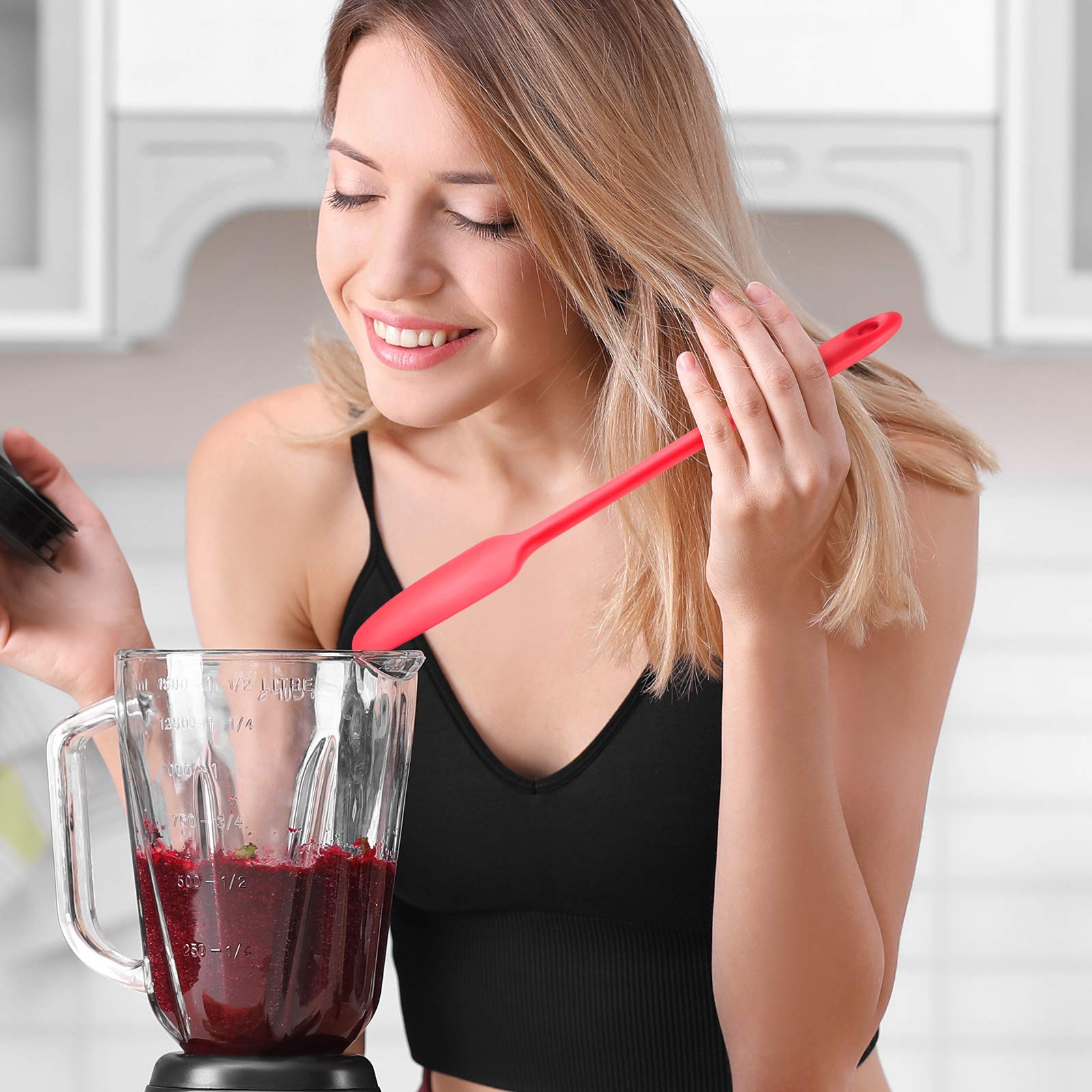 Spatola In Silicone Per Vaso - Con Manico Lungo, Antiaderente E Resistente Al Calore (250°C) | 2 Pezzi