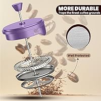 Vista 5 de Utopia Kitchen Cafetera de prensa francesa de 12 onzas, 0.35 litros, tetera, prensas de café de viaje, resistente al calor, olla de borosilicato