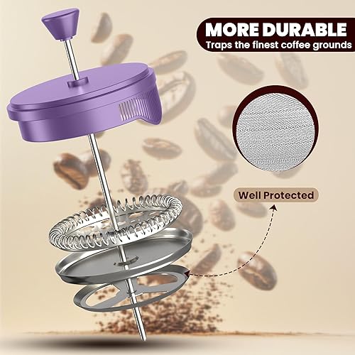 Miniatura 5 de Utopia Kitchen Cafetera de prensa francesa de 12 onzas, 0.35 litros, tetera, prensas de café de viaje, resistente al calor, olla de borosilicato