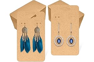 Perfect Earring Showcase: 200 Pcs Brown Earring Display Cards for Selling, 1.97"...