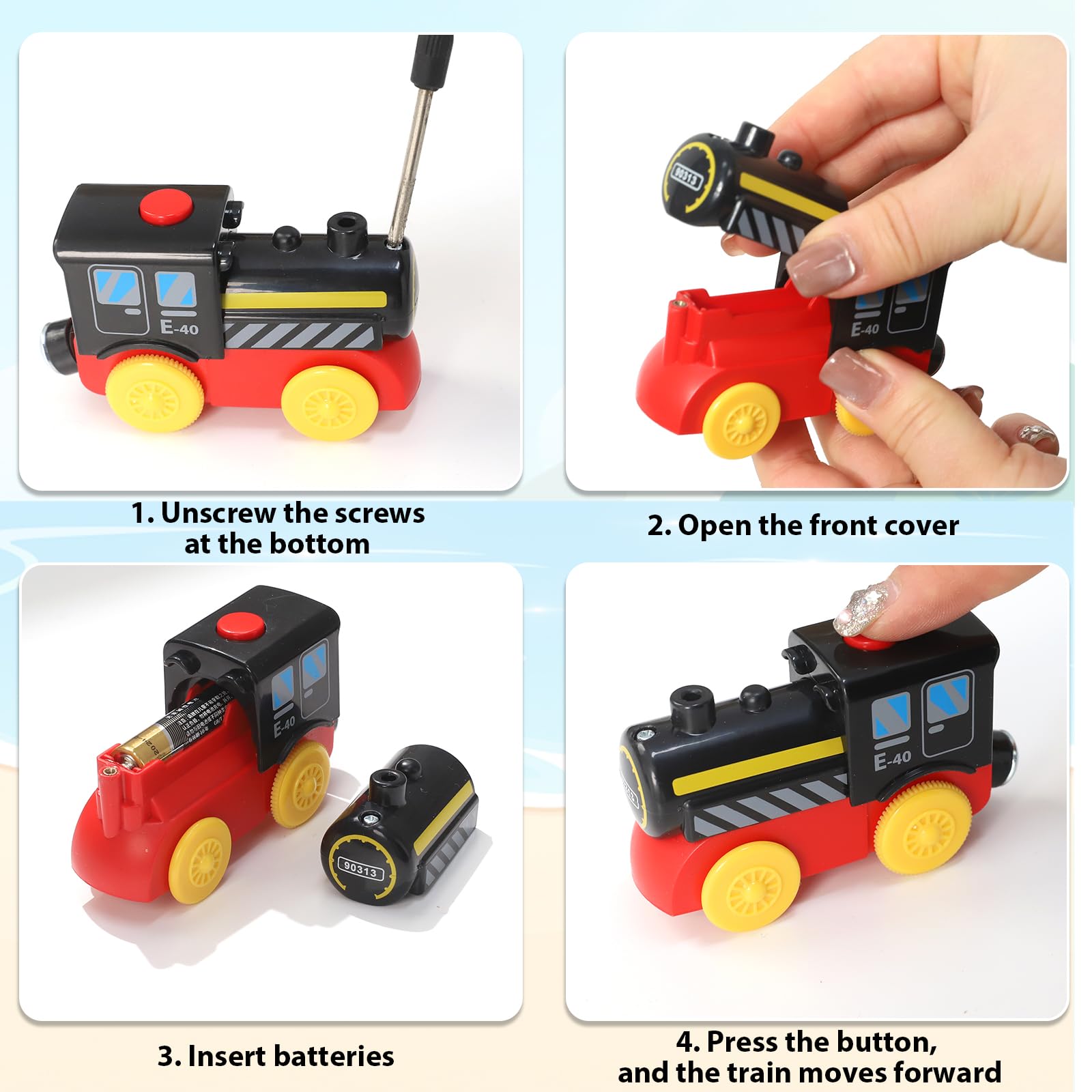 LZDMY Set di Treni in Legno per Bambini, 57 Pezzi di Ferrovia Elettrica Compatibile con i Binari Brio, Treno Giocattolo in Legno per 3 4 5 6 Anni Regalo di Treno Giocattolo per Ragazzi e Ragazze