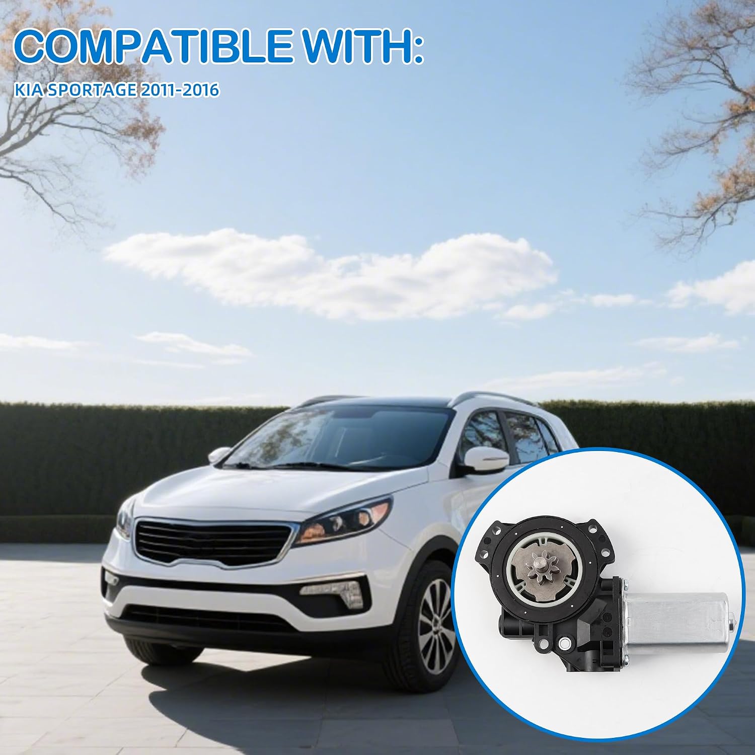 Front Right Power Window Motor Compatible with Kia Sportage 2011-2016 Replace 82460-3W000 Front Passenger Side
