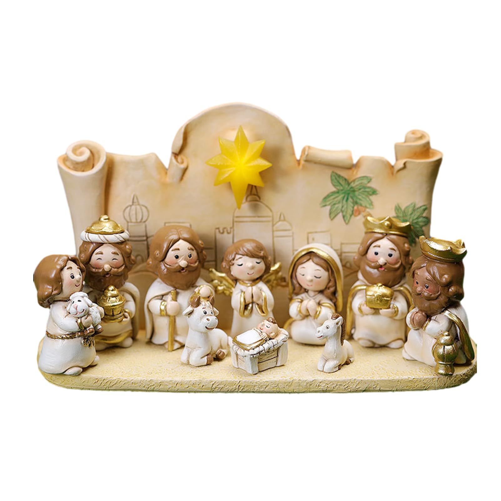 Figure presepe dipinte a mano 2cm - 9cm 7pz