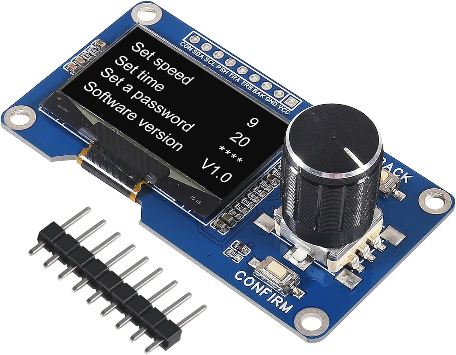 AITRIP 2PCS 1.3-inch OLED Module Button EC11 Rotary Encoder IIC Interface LCD Screen for Arduino -White