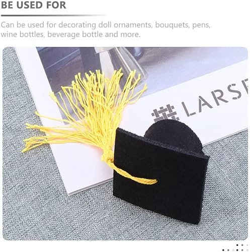 Vista 5 de 10 piezas de mini tapas de graduación para botellas, mini sombrero de graduación, decoración de botella de vino, tapa de graduación, cubierta