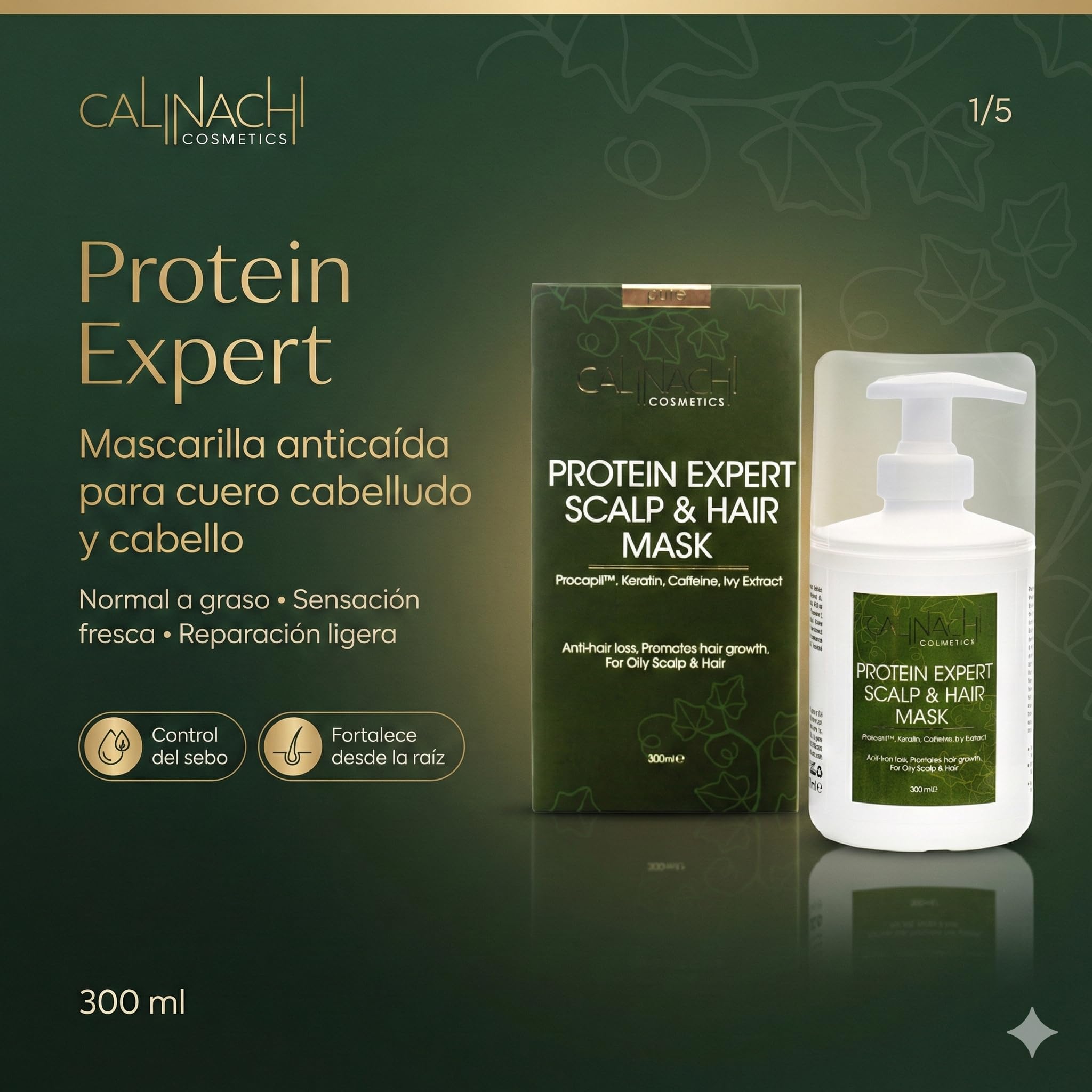 CALINACHI Mascarilla Capilar Proteica Procapil Árbol de Té 300 ml