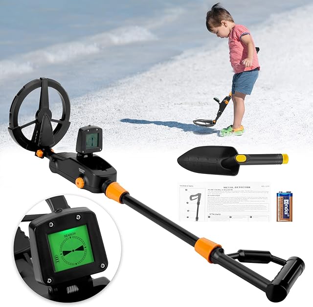 Kids Metal Detector, Lightweight Metal Detector with LCD and SOUND Indication, Adjustable High Sensitivity Metal Detector with Waterproof Search Coil for Beginners to Treasure Seeking Gold Digger