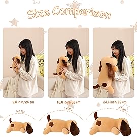 SQEQE Weighted Dog Plush, Weighted Dog Stuffed Animal, Cute Larbrador Plushies Soft Pillow Toy Gift for Kids Adults Brown 23.6 Inch, 3.1 Lbs