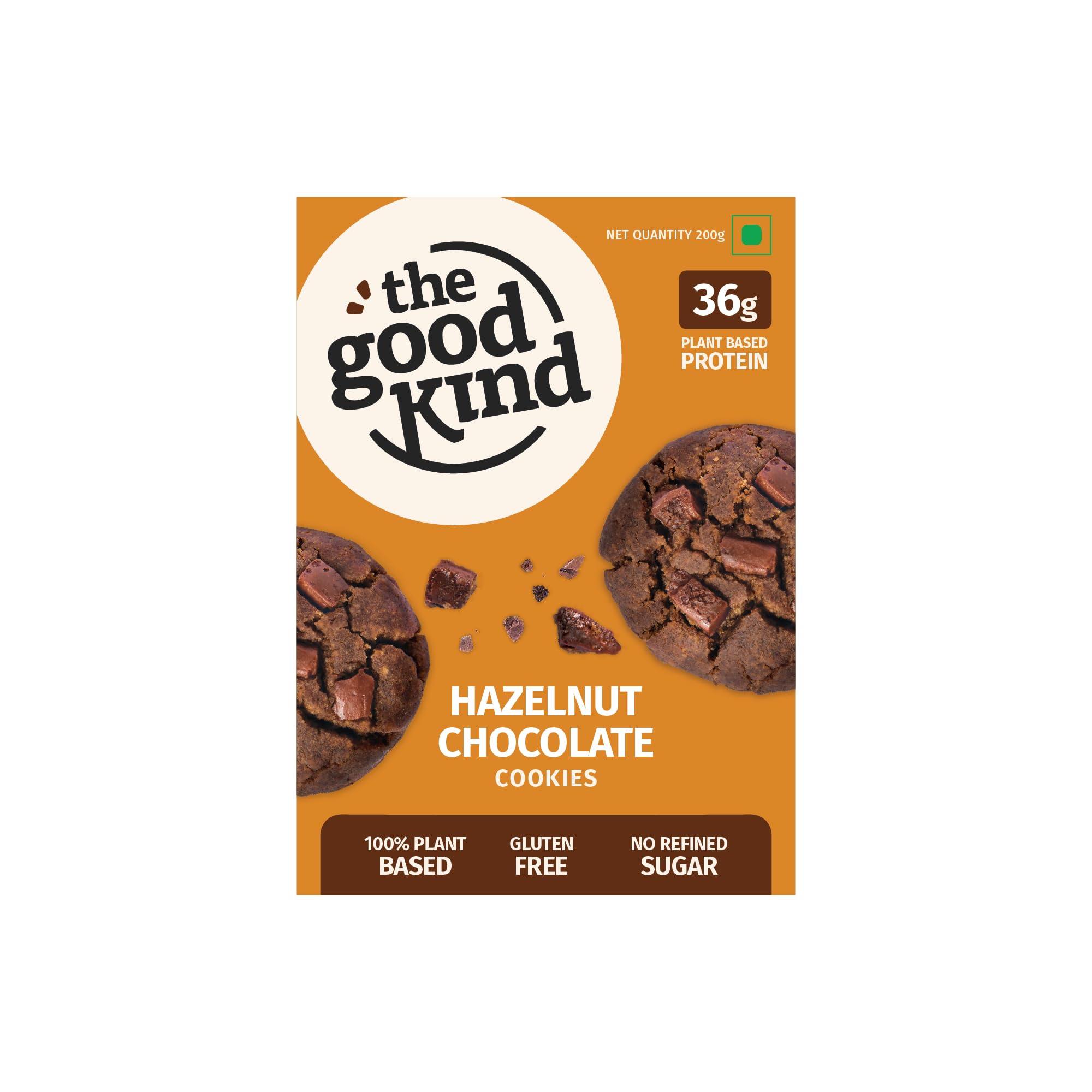 The Good Kind Hazelnut Chocolate Cookies | High Protein Plant-Based Cookies with Almond Butter, Roasted Hazelnuts & Millets | Gluten-Free, Vegan & Palm Oil-Free | Naturally Sweetened | Pack Of 2-image-4