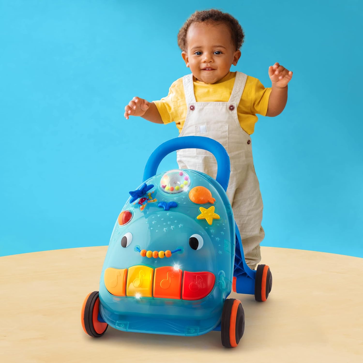 B. toys – Walk 'n' Play – Ride On Musical Activity Walker – Whale Walker for Active Play – Songs, Sounds & Lights – Interactive Toy for Baby, Toddler – 10+ Months