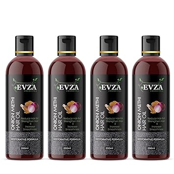EVZA COSMETIC Onion & METHI Hair Oil | Promotes Hair Growth | Onion Hair Oil and Controls Hair Fall- 100 ml (PACK OF 4)