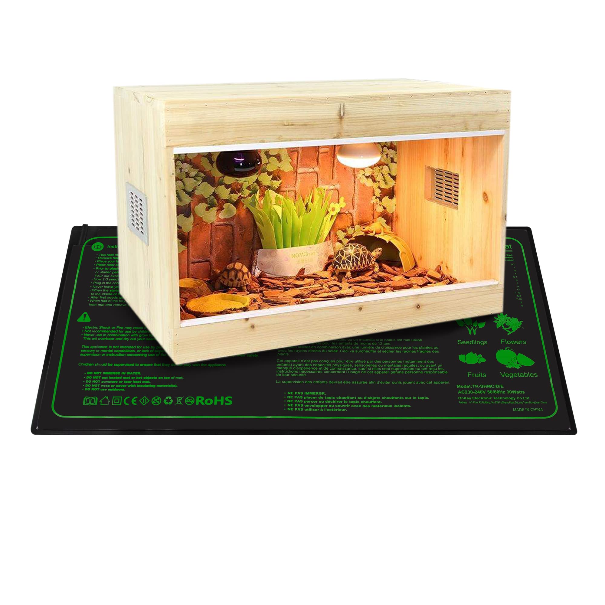 Hyindoor Tapis Chauffant Adjustable avec Contrôleur de Thermostat Serres Chauffantes Hydroponique Imperméable