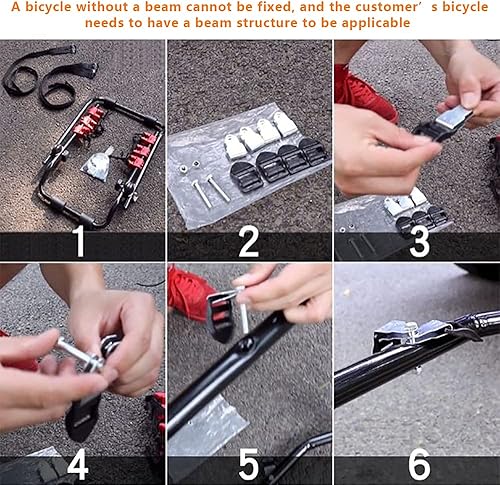 Miniatura 5 de Soporte de enganche de 3 bicicletas para maletero de automóvil, compacto, plegable, resistente, con hebilla de goma para automóviles, camiones, SUV,